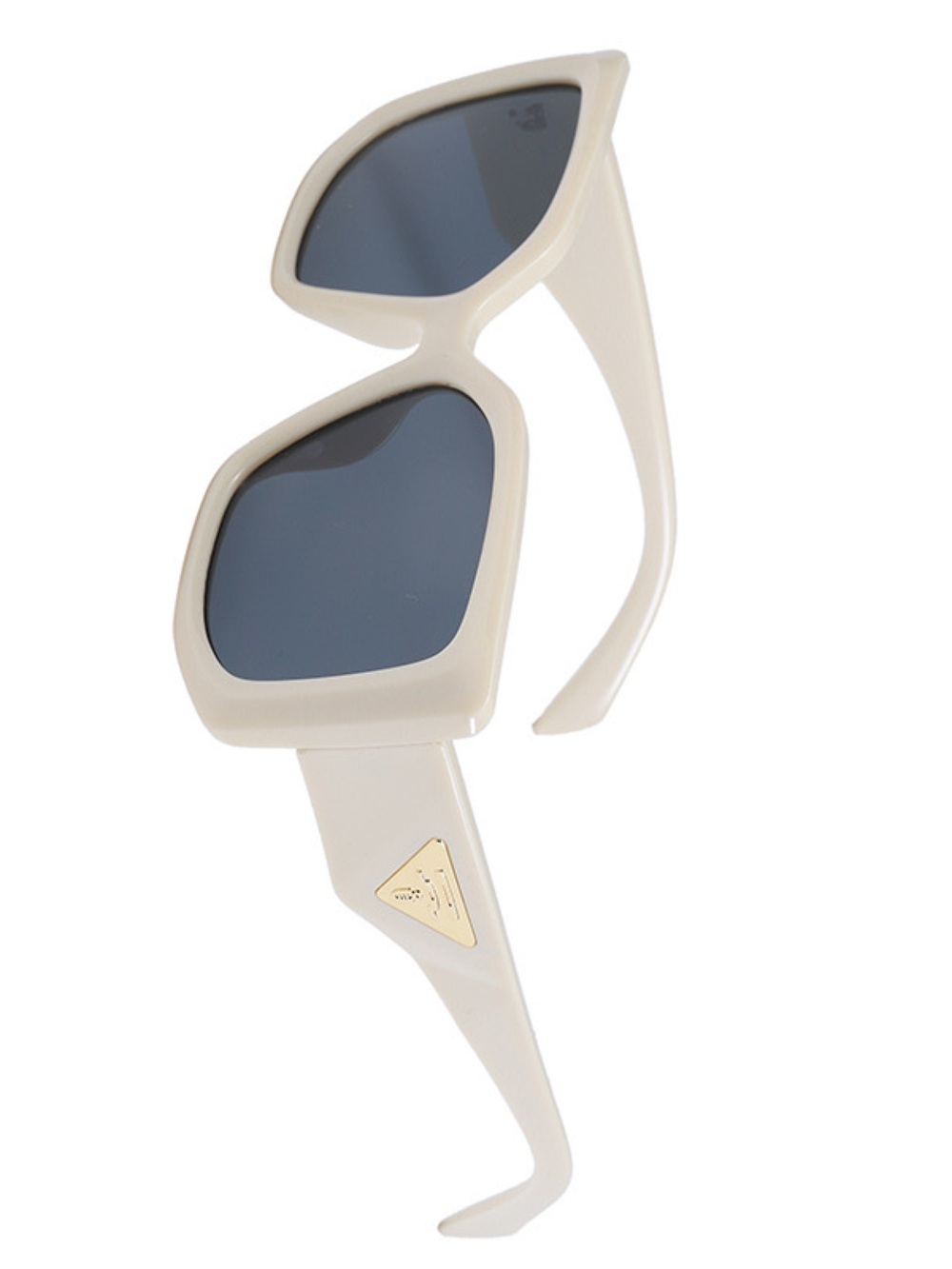 Cream Oversized Square Women’s Sunglasses with Dark Lenses